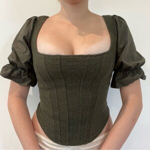 Sunday in Brooklyn Green Corset top